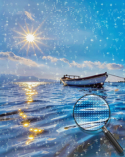 Small Boat at Sea Diamond Painting
