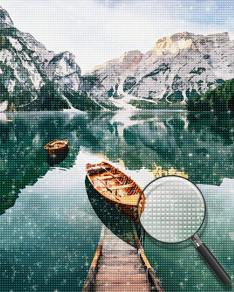 Boats and Lake Diamond Painting