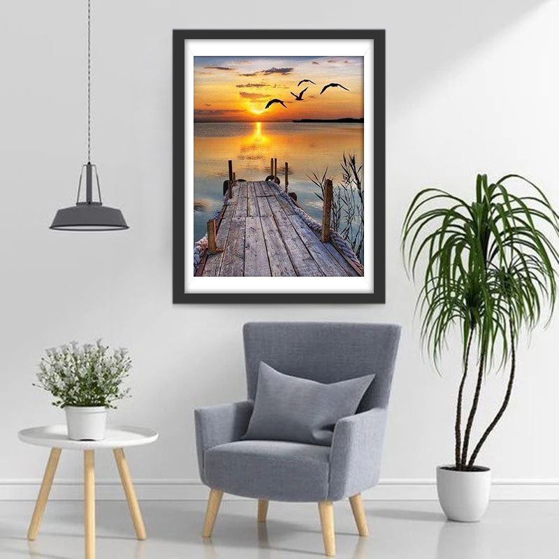 The Quay and the Seagulls Diamond Painting
