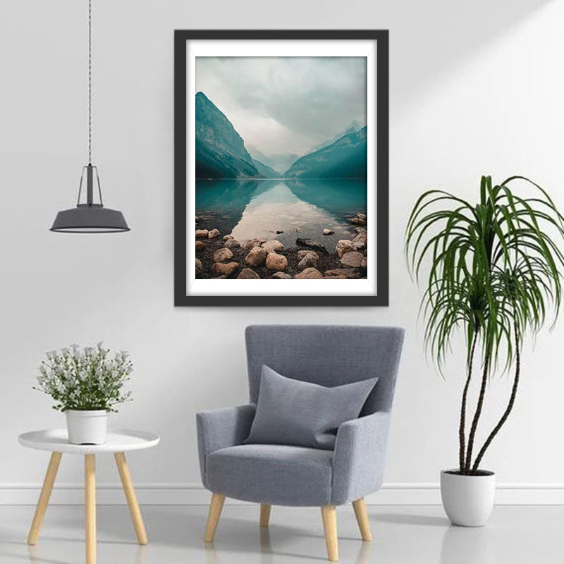 Lake and Green Mountains Diamond Painting