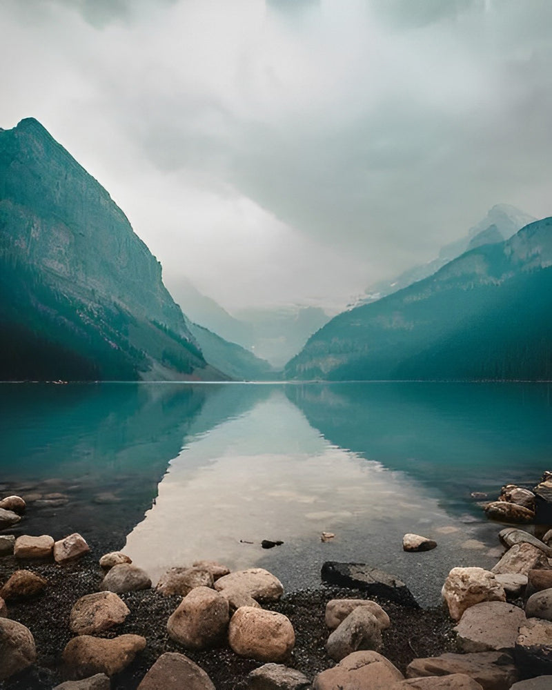 Lake and Green Mountains Diamond Painting