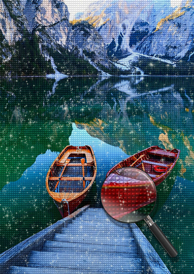 Lake and Boats Diamond Painting