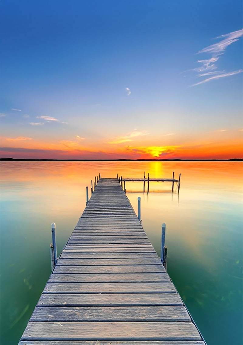 Wooden Bridge Over Sea Diamond Painting
