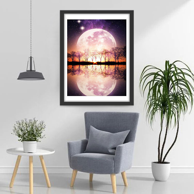 Lake and the Moon Huge Diamond Painting