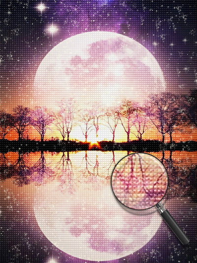 Lake and the Moon Huge Diamond Painting