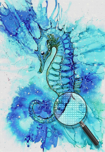 Blue Seahorse Diamond Painting