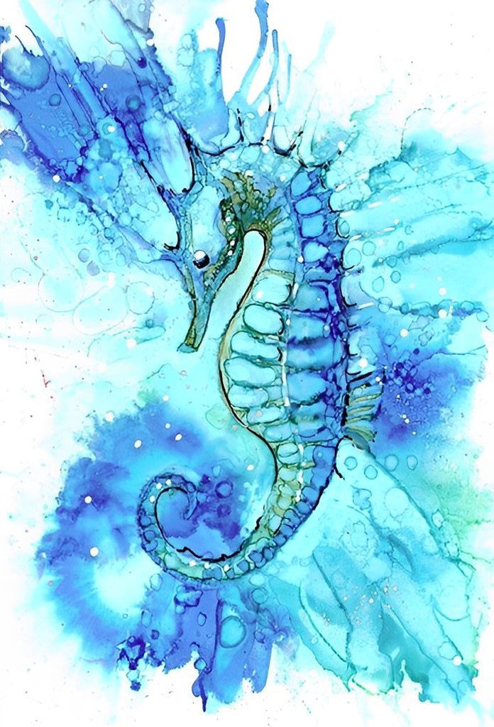 Blue Seahorse Diamond Painting