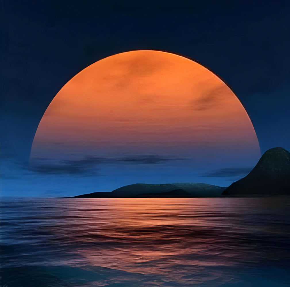 Sea and Moon Huge Redhead Diamond Painting