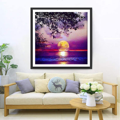 Sea and Moon Clear Yellow 5D DIY Diamond Painting Kits