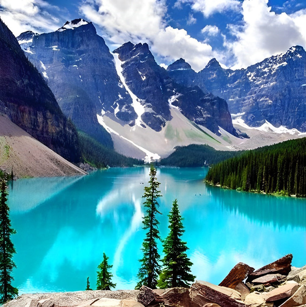 Lake and Snowy Mountains Diamond Painting