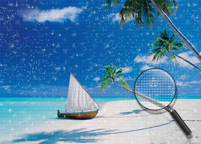 Sea and Small Sailing Boat Diamond Painting