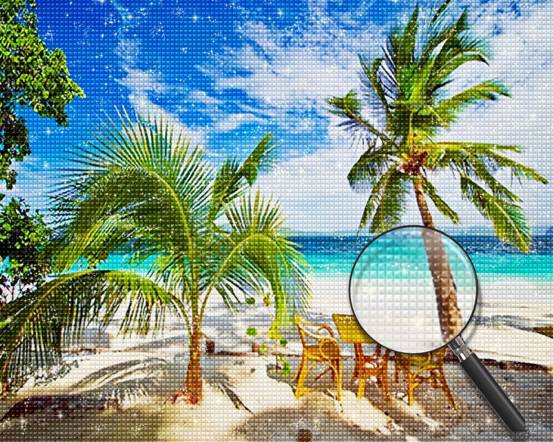 The Beach and the Coconut Trees Diamond Painting