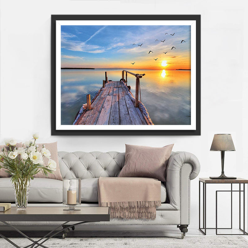 The quay and the seagulls 5D DIY Diamond Painting Kits