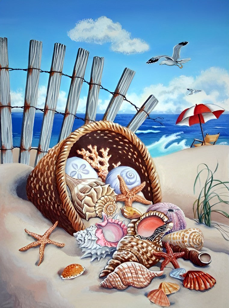 Basket of Shells Diamond Painting
