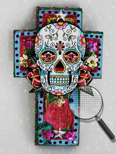 Skull and Flower Cross 5D DIY Diamond Painting Kits