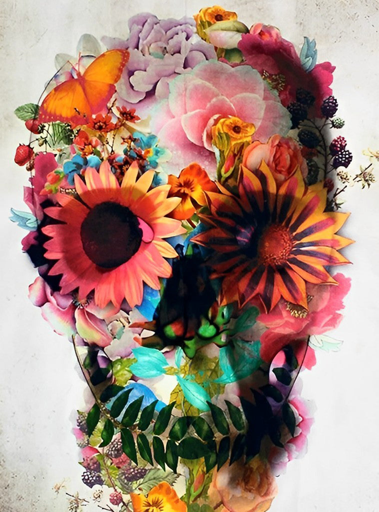 Skull and Sunflower 5D DIY Diamond Painting Kits