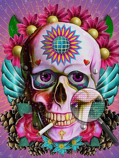 Smoking Rose Skull 5D DIY Diamond Painting Kits