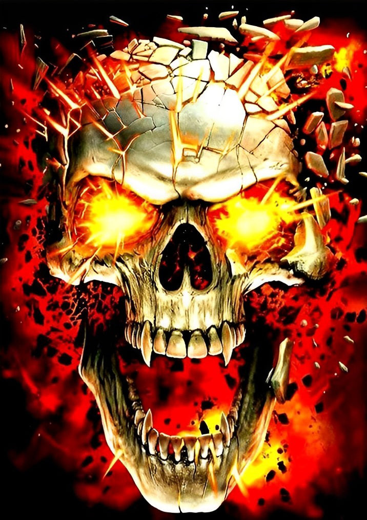 Fire Skull Diamond Painting