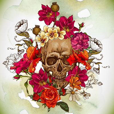 Skull and Various Flowers 5D DIY Diamond Painting Kits