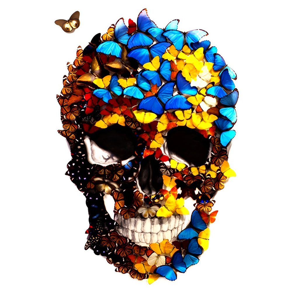 Skull Covered with Butterflies Diamond Painting