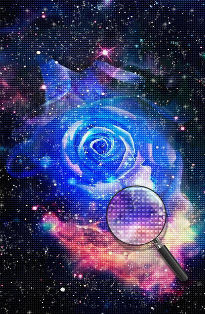 Starry Sky and Blue Rose Diamond Painting