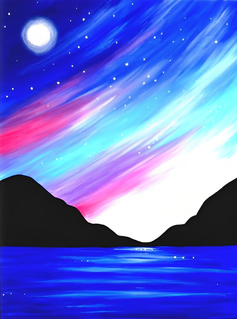 Mountains and Lake under the Starry Sky 5D DIY Diamond Painting Kits