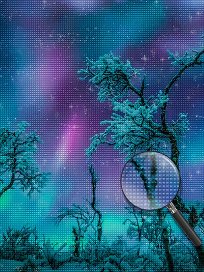 Starry Sky and Snowy Trees 5D DIY Diamond Painting Kits