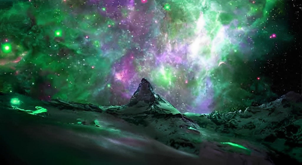 Snowy Mountain and Starry Sky Diamond Painting