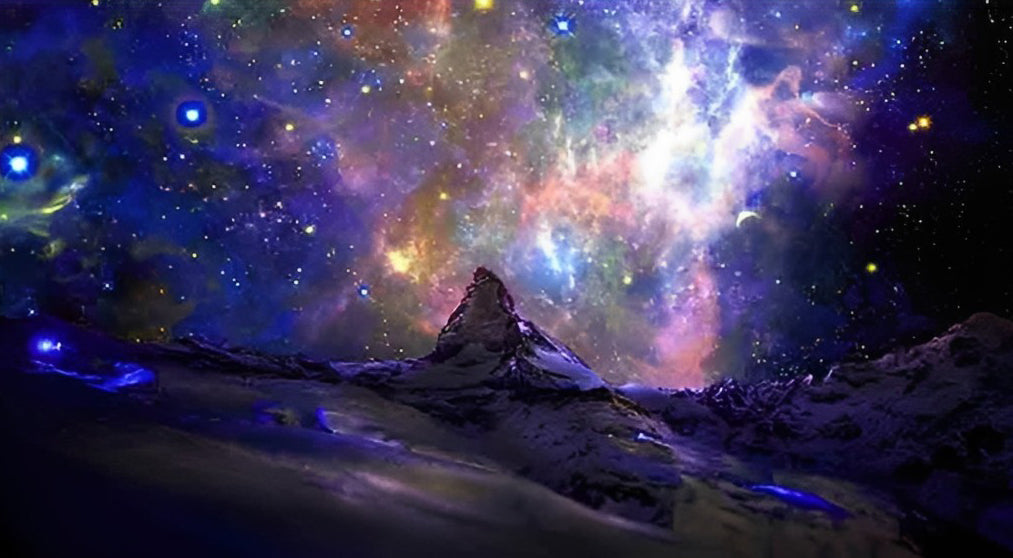 Purple Starry Sky and Mountain Diamond Painting