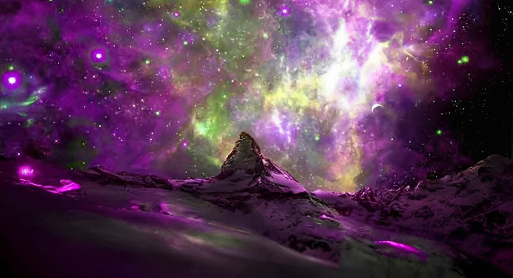 Pink Starry Sky and Mountain Diamond Painting