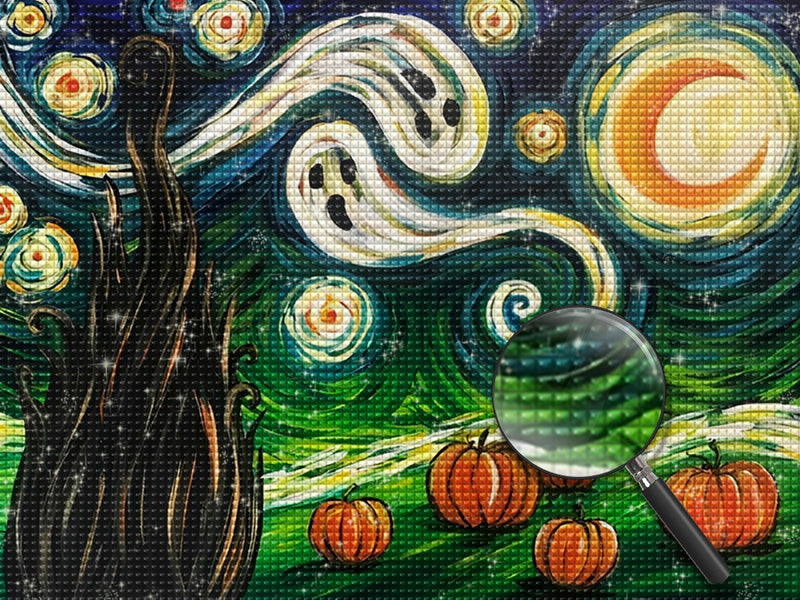 Starry Night and Pumpkins 5D DIY Diamond Painting Kits