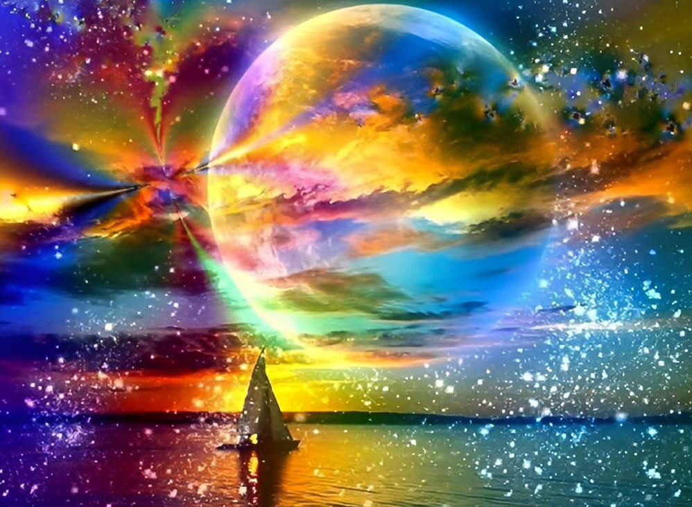 Starry Sky and Colorful Clouds Diamond Painting