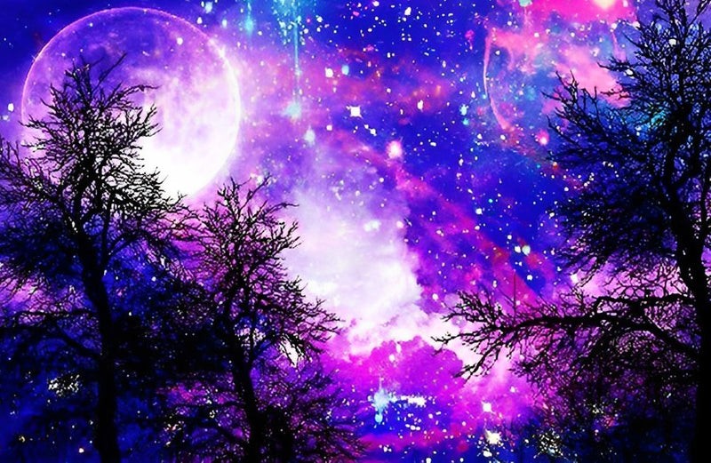 Starry Sky and Tree Diamond Painting