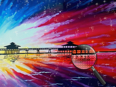 Starry Sky and Bridge  Diamond Painting