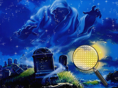 The Grim Reaper and the Graveyard Diamond Painting