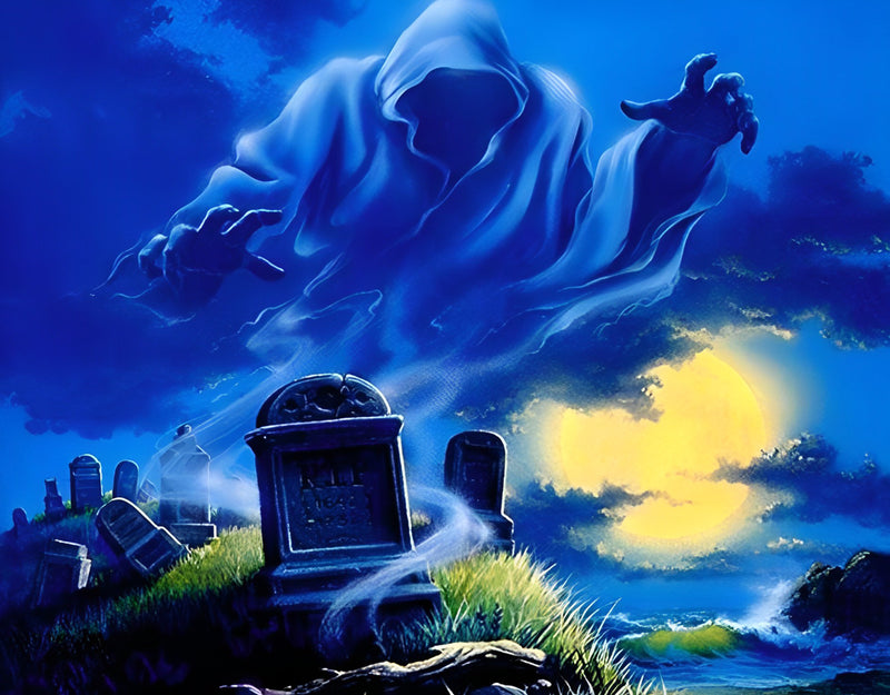 The Grim Reaper and the Graveyard Diamond Painting