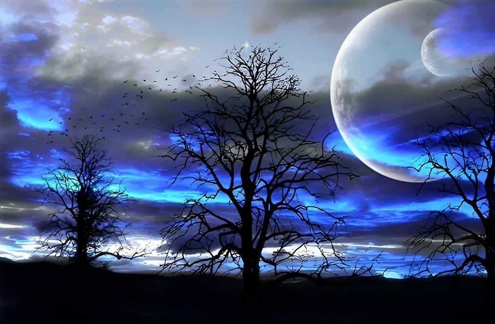 Starry Sky and Blue Light Diamond Painting