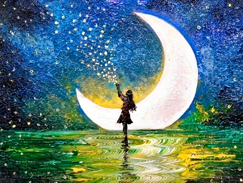 Little Girl and the Starry Night Diamond Painting