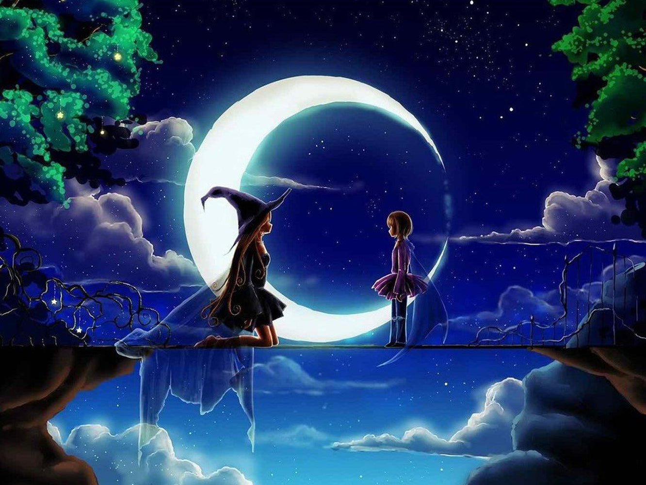 The Witch and the Girl Diamond Painting