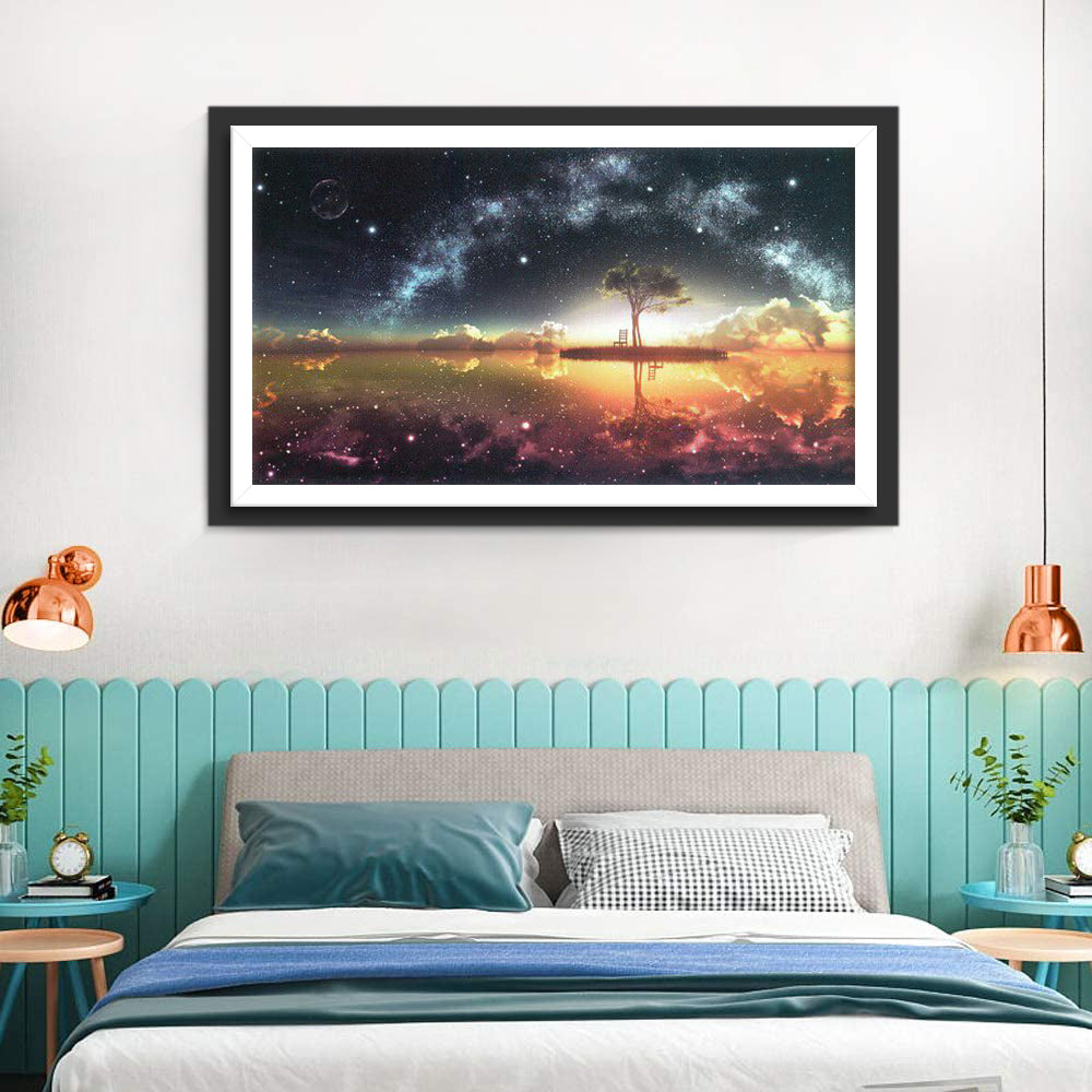 Starry Sky and Bow of Stars Diamond Painting