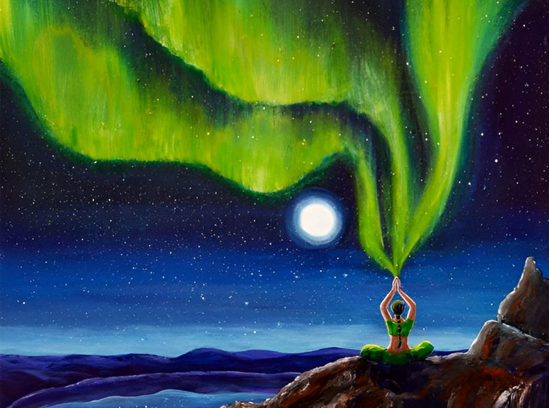 Aurora Borealis and Woman Diamond Painting