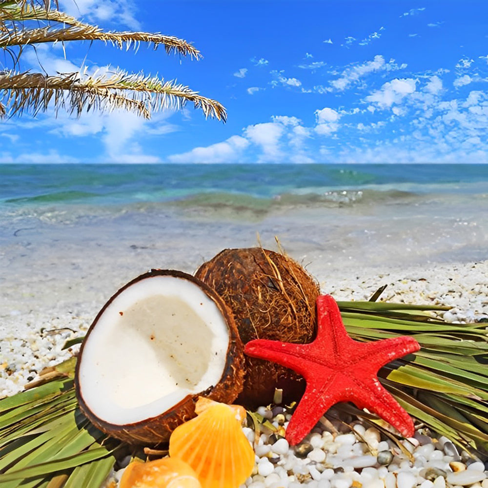 Red Starfish and Coconut Diamond Painting
