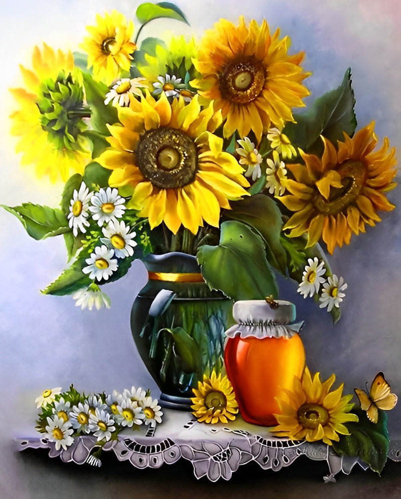 Sunflowers and a Pot of Honey 5D DIY Diamond Painting Kits