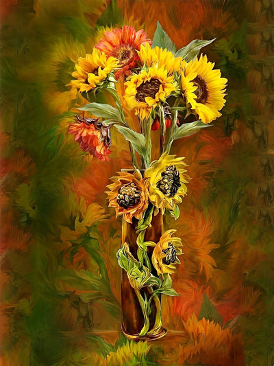 Yellow, Orange and Red Sunflowers 5D DIY Diamond Painting Kits