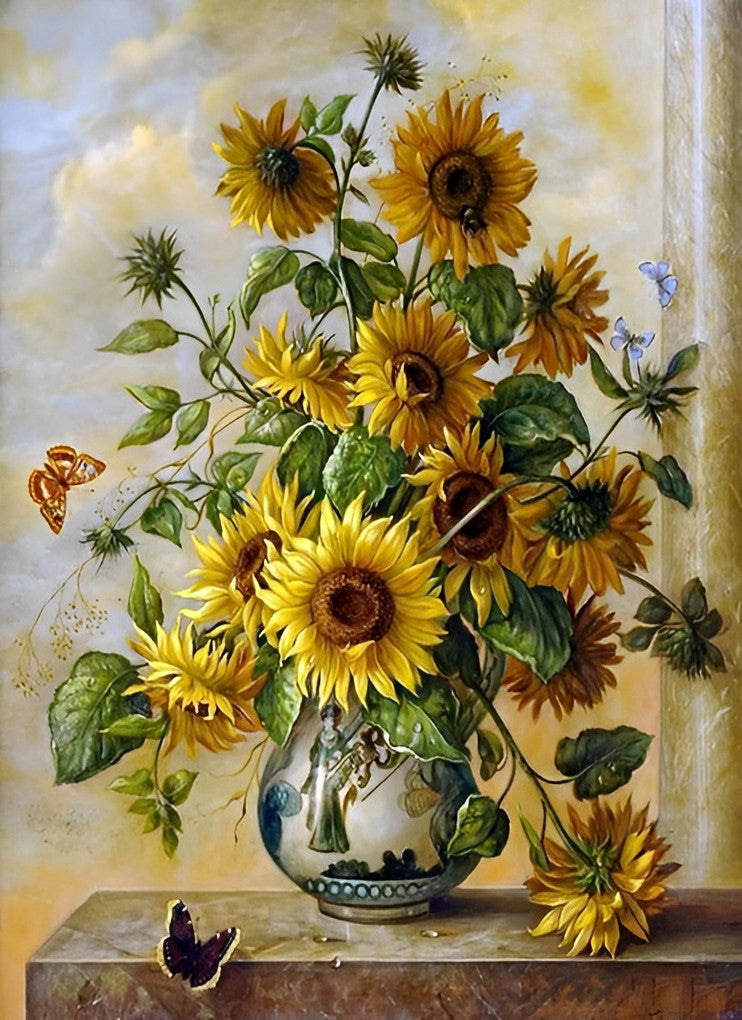 Magnificent Sunflowers and Vase Diamond Painting