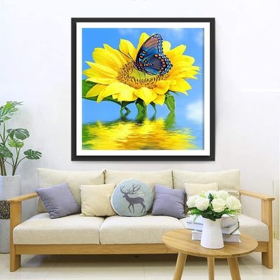 Sunflower and Blue Butterfly 5D DIY Diamond Painting Kits