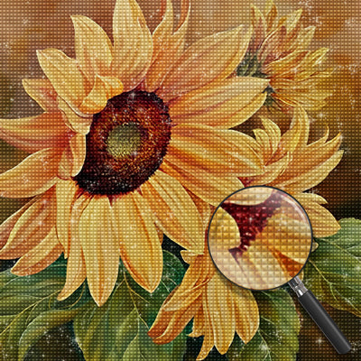 Three Huge Sunflowers 5D DIY Diamond Painting Kits