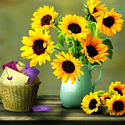 Sunflowers and Letters 5D DIY Diamond Painting Kits