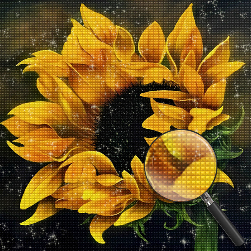 Sunflower Flowered Incomplete 5D DIY Diamond Painting Kits