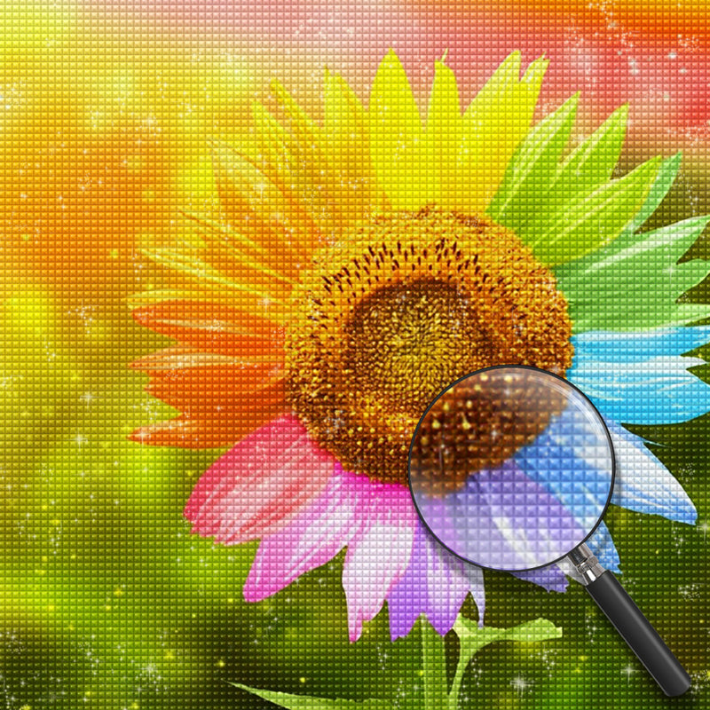 Sunflower Rainbow Colors Diamond Painting